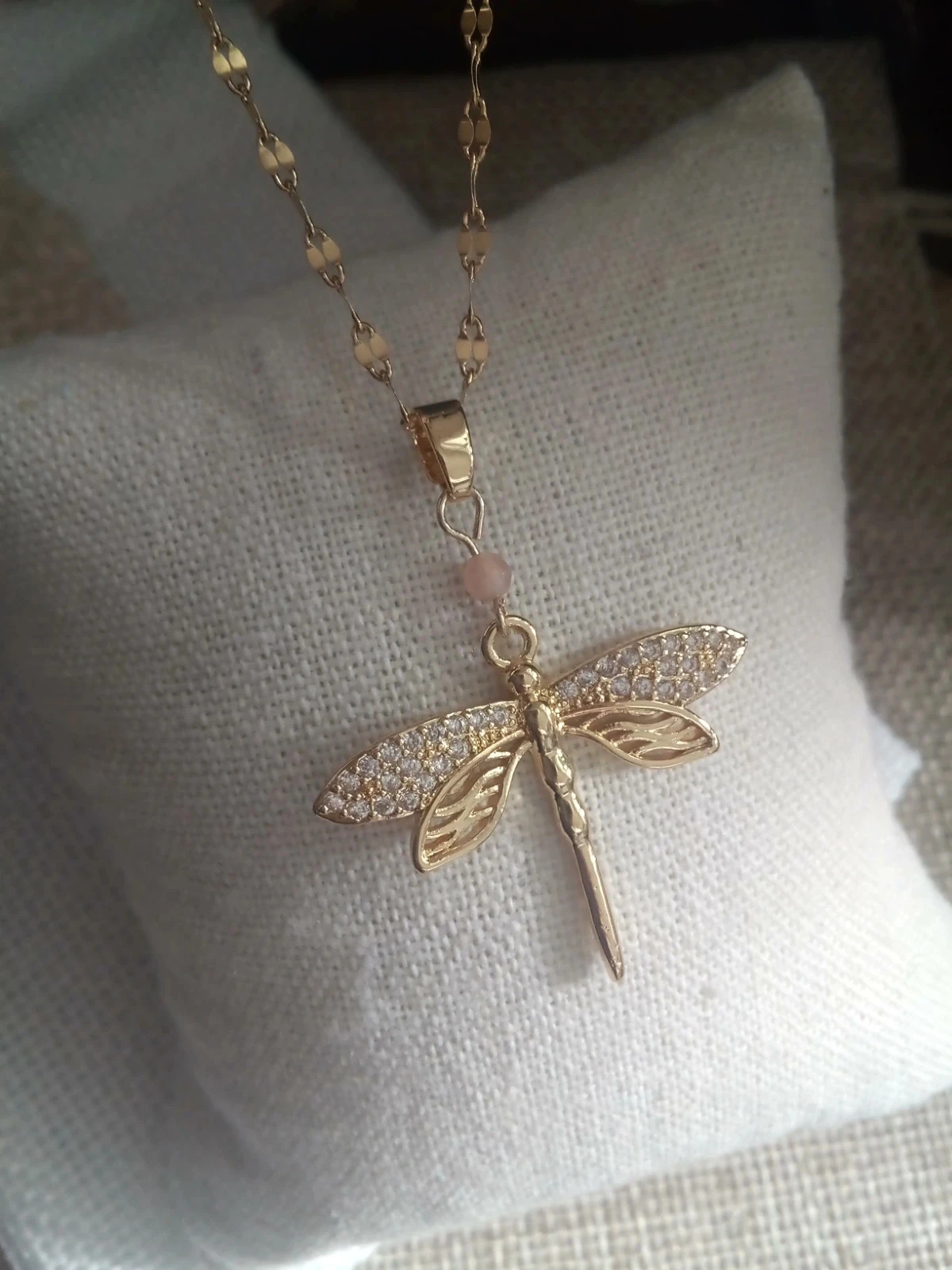 Collier libellule pierre du soleil